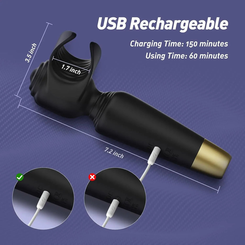 LUVESSYA PULSE™ | Wand Vibrante Ergonomica in Silicone – 7 Modalità – Ricaricabile IPX6