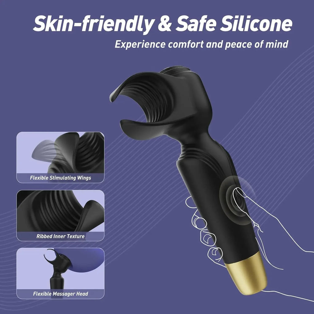 LUVESSYA PULSE™ | Wand Vibrante Ergonomica in Silicone – 7 Modalità – Ricaricabile IPX6