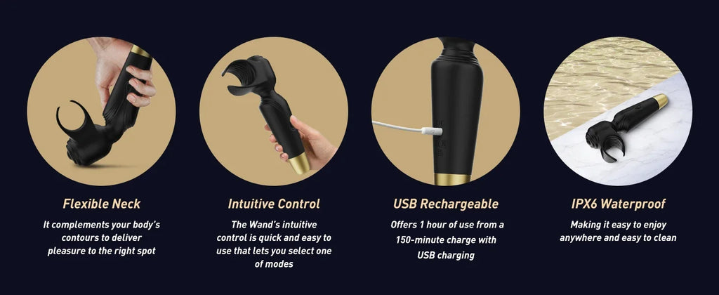 LUVESSYA PULSE™ | Wand Vibrante Ergonomica in Silicone – 7 Modalità – Ricaricabile IPX6