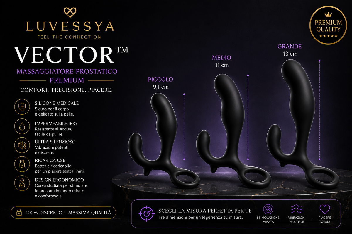 LUVESSYA VECTOR™ – Massaggiatore Prostatico Premium in Silicone Medicale