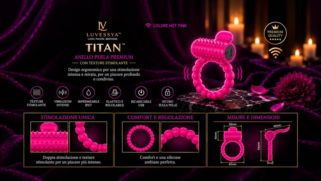 LUVESSYA TITAN™ Anello Fallico Vibrante Premium in Silicone