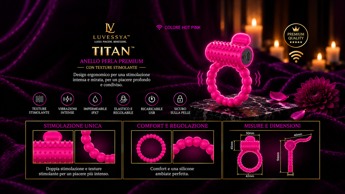 LUVESSYA TITAN™ Anello Fallico Vibrante Premium in Silicone
