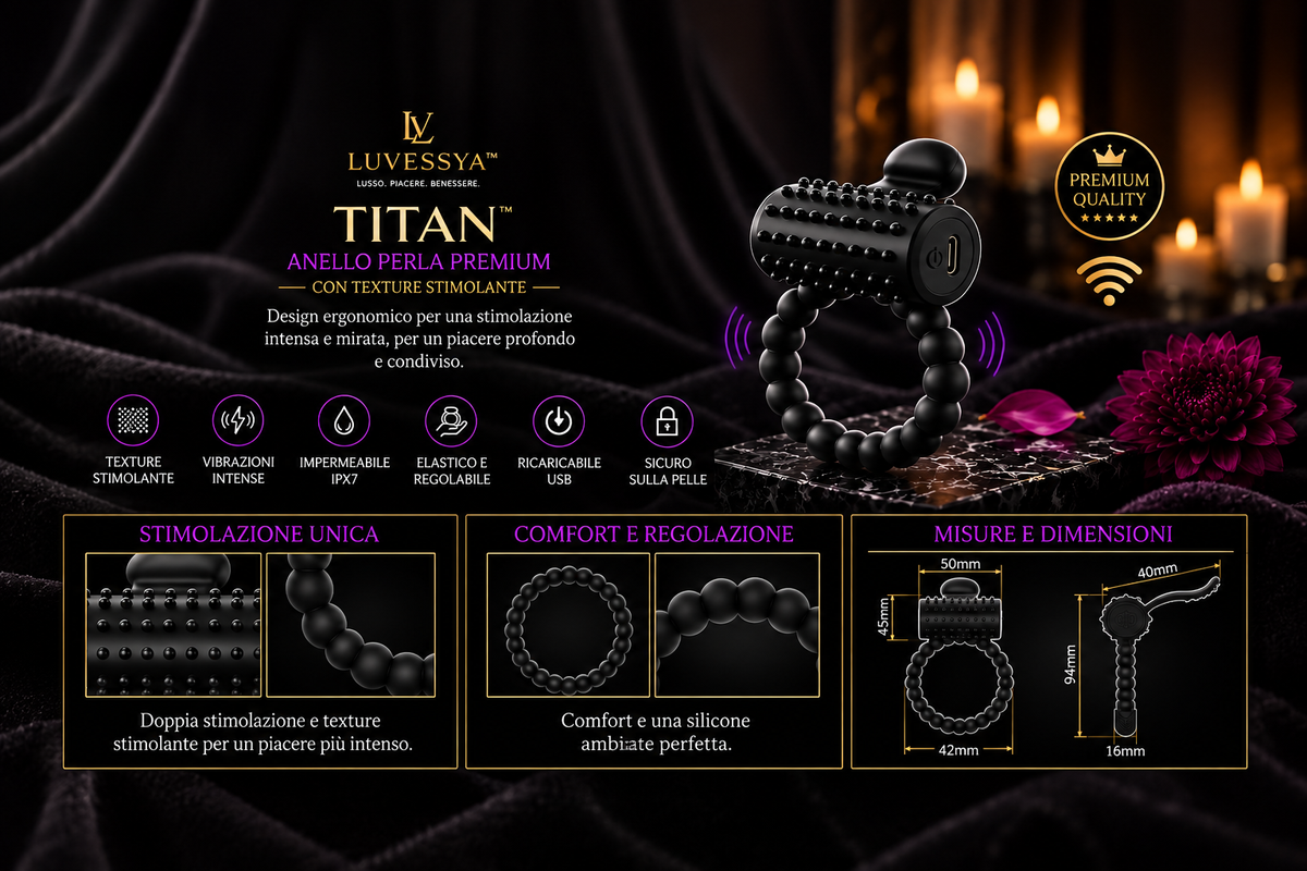 LUVESSYA TITAN™ Anello Fallico Vibrante Premium in Silicone