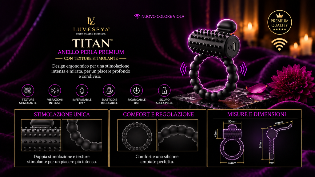LUVESSYA TITAN™ Anello Fallico Vibrante Premium in Silicone